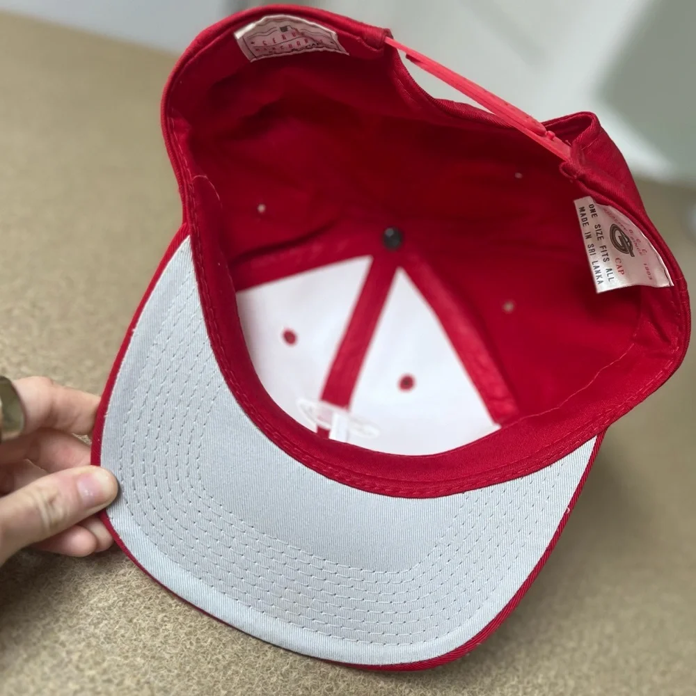 Vintage 90s Philadelphia Phillies Baseball Snapback Red Cap - Picture 5 of 8